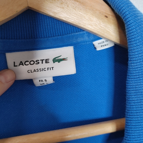 Lacoste Men's Classic Fit L.12.12 Original Piqué Polo Cotton Blue Short Sleeve L - Picture 6 of 9